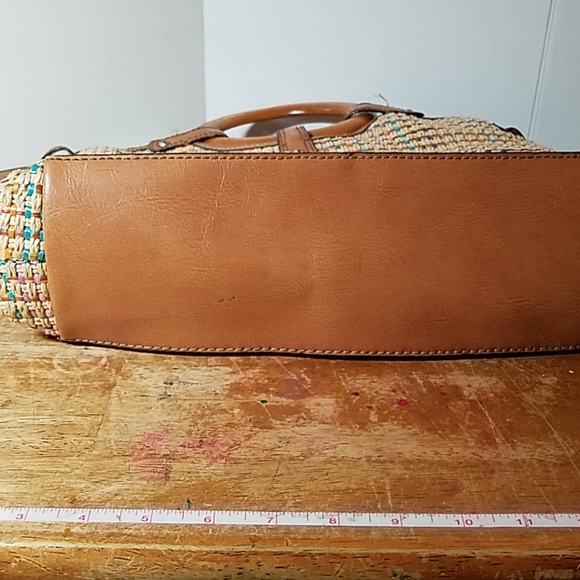 Fossil Weave & Wood Purse 14x4x8 - Picture 8 of 8